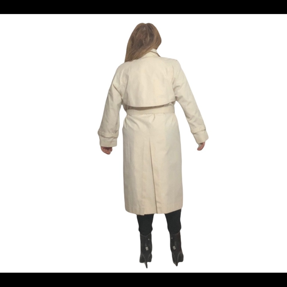 Vintage VIA Veneto Luxury Beige long trench Size L - Picture 7 of 15